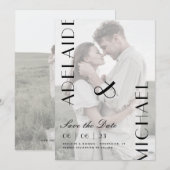 Elegant Calligraphy Wedding Save the Date Photo Kaart (Voorkant / Achterkant)