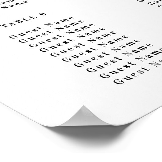 Elegant Calligraphy Wedding Seating Chart Poster (Hoek)