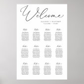 Elegant Calligraphy Wedding Seating Chart Poster (Voorkant)