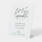 Elegant Calligraphy Wedding Sparkler Send-off Reclamebord Met Voetstuk (Voorkant)