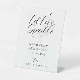 Elegant Calligraphy Wedding Sparkler Send-off Reclamebord Met Voetstuk