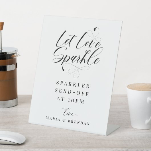 Elegant Calligraphy Wedding Sparkler Send-off Reclamebord Met Voetstuk (Insitu)
