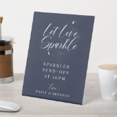 Elegant Calligraphy Wedding Sparkler Send Reclamebord Met Voetstuk (Insitu)