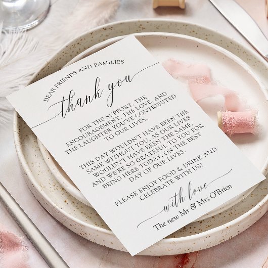 Elegant Calligraphy Wedding Table Bedankt