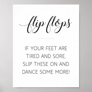 Elegant Calligraphy Wedding Teenslippers Sign Poster
