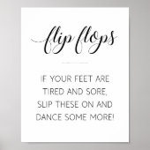 Elegant Calligraphy Wedding Teenslippers Sign Poster (Voorkant)