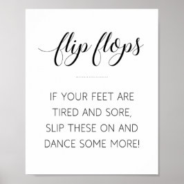 Elegant Calligraphy Wedding Teenslippers Sign Poster