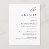 Elegant Calligraphy Wedding the Details Informatiekaartje (Voorkant)