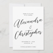 Elegant Calligraphy Wedding Verloving Photo Save The Date (Voorkant)