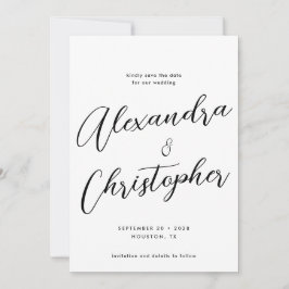 Elegant Calligraphy Wedding Verloving Photo Save The Date
