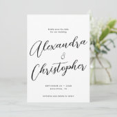 Elegant Calligraphy Wedding Verloving Photo Save The Date (Staand voorkant)