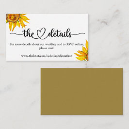 Elegant Calligraphy Wedding Website Enclosure Car Informatiekaartje