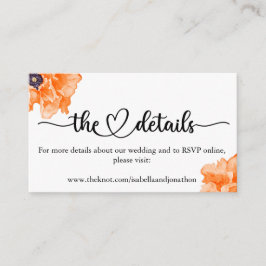 Elegant Calligraphy Wedding Website Enclosure Car Informatiekaartje