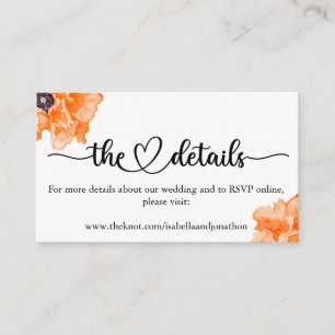 Elegant Calligraphy Wedding Website Enclosure Car Informatiekaartje