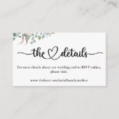 Elegant Calligraphy Wedding Website Enclosure Car Informatiekaartje (Voorkant)