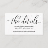 Elegant Calligraphy Wedding Website Enclosure Card Informatiekaartje (Voorkant)