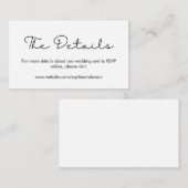 Elegant Calligraphy Wedding Website Enclosure Card Informatiekaartje (Voorkant / Achterkant)