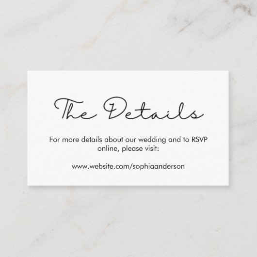 Elegant Calligraphy Wedding Website Enclosure Card Informatiekaartje (Voorkant)