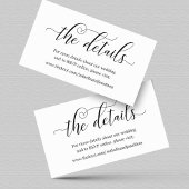 Elegant Calligraphy Wedding Website Enclosure Card Informatiekaartje