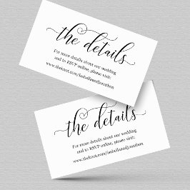 Elegant Calligraphy Wedding Website Enclosure Card Informatiekaartje