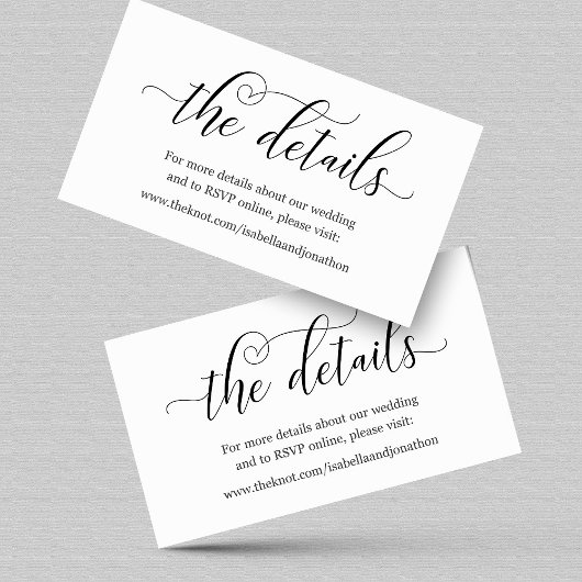 Elegant Calligraphy Wedding Website Enclosure Card Informatiekaartje