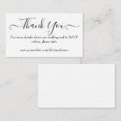 Elegant Calligraphy Wedding Website Enclosure Card Informatiekaartje (Voorkant / Achterkant)