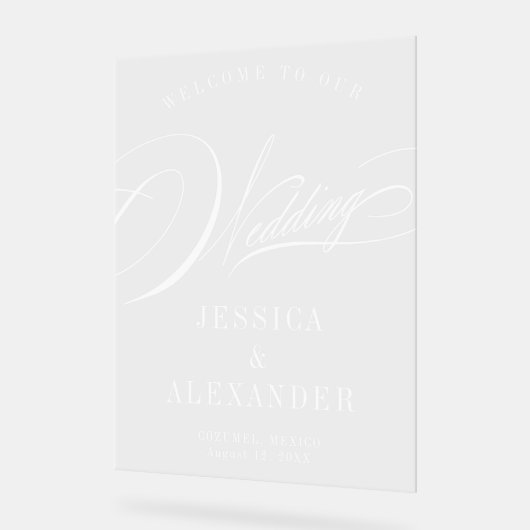 Elegant Calligraphy Wedding Welcome Acryl Bord (Hoek)