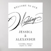 Elegant Calligraphy Wedding Welcome Sign Poster (Voorkant)