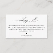 Elegant Calligraphy Wedding Wishing Well Informatiekaartje (Voorkant)