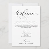 Elegant Calligraphy Welcome Weddenrenroute Kaart (Voorkant)