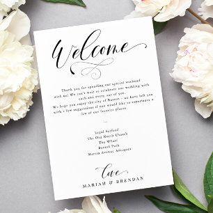 Elegant Calligraphy Welcome Weddenrenroute Kaart