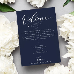 Elegant Calligraphy Welcome Weddenrenroute Kaart