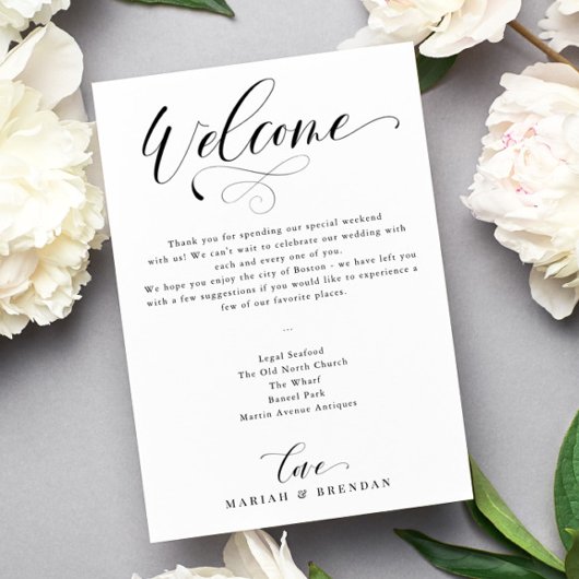 Elegant Calligraphy Welcome Weddenrenroute Kaart