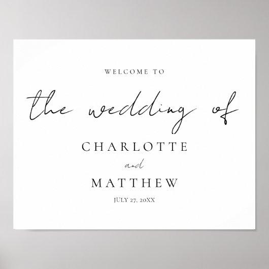 Elegant Calligraphy Welcome Wedding Poster (Voorkant)