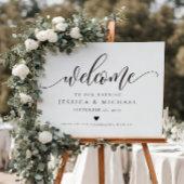 Elegant calligraphy Welcome Wedding Sign Poster