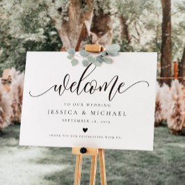 Elegant calligraphy Welcome Wedding Sign Poster