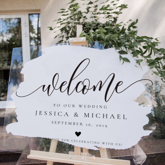 Elegant calligraphy Welcome Wedding Sign Poster