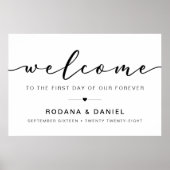Elegant Calligraphy Welcome Wedding Sign Poster (Voorkant)