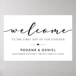 Elegant Calligraphy Welcome Wedding Sign Poster