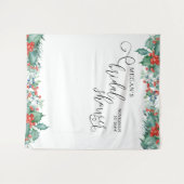 Elegant Calligraphy Winter Holly Vrijgezellenfeest Wandkleed (Voorkant (horizontaal))