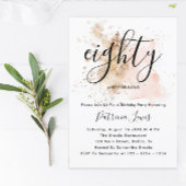 Elegant Calligraphy Woman 80th Birthday Invitation Kaart