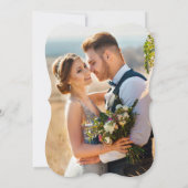 Elegant Calligraphy Yellow Floral Photo Wedding Kaart (Achterkant)