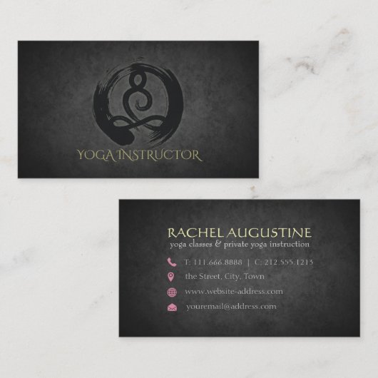Elegant Calligraphy Yoga Meditation and ZEN Symbol Visitekaartje (Voorkant / Achterkant)