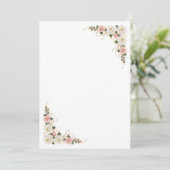Elegant Camellia Floral Wedding Background Kaart (Staand voorkant)