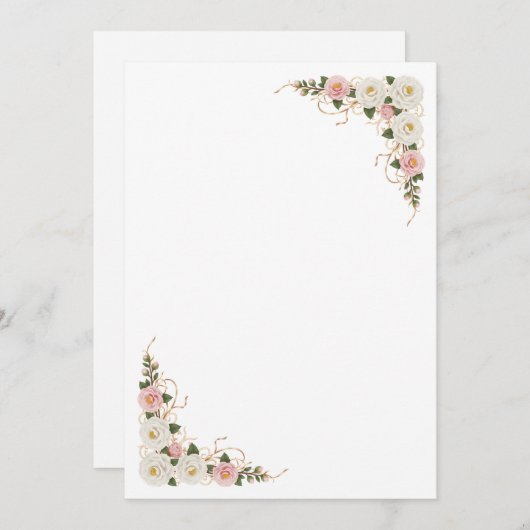 Elegant Camellia Floral Wedding Background Kaart (Voorkant / Achterkant)