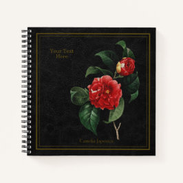 Elegant Camellia Japonica Black Notebook Notitieboek