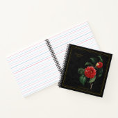 Elegant Camellia Japonica Black Notebook Notitieboek (Binnen)