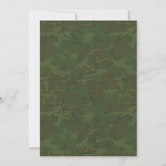 Elegant Camo Wedding Invitations Kaart (Achterkant)