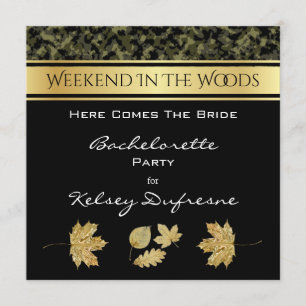 Elegant Camouflage Bachelorette Weekend Uitnodigin Kaart