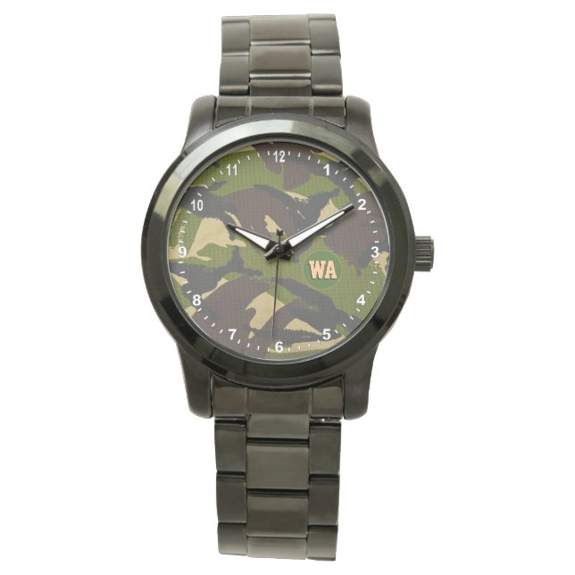 Elegant Camouflage Watch, jager monogrammed, leger Horloge (Voorkant)